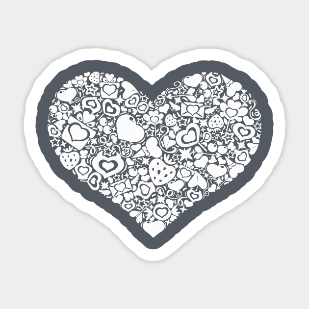 Valentites heart of objects white Sticker by Voysla